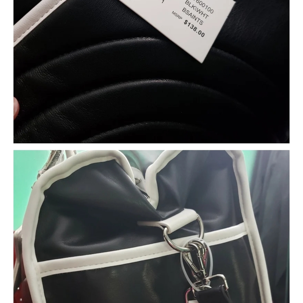Steve Madden Black and White Striped Tote - Picture 2 of 4